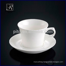 Royal fine bone china porcelain western design white coffee cup with saucer